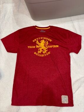 Gryffindor Team Captain Graphic Tee — Red with Gold Print